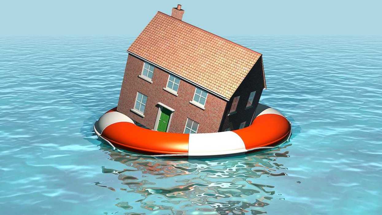 3D rendering of a house in a life preserver