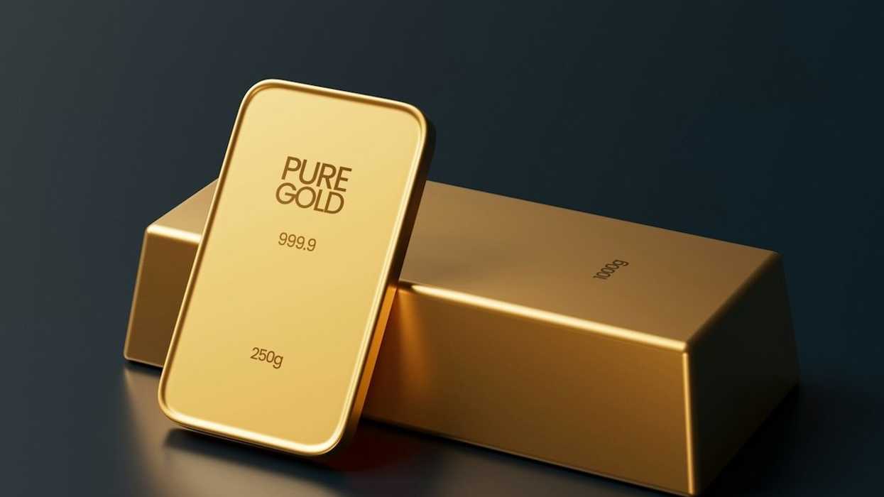 3D rendering of gold bars