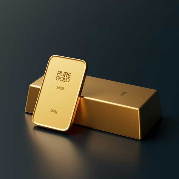 3D rendering of gold bars