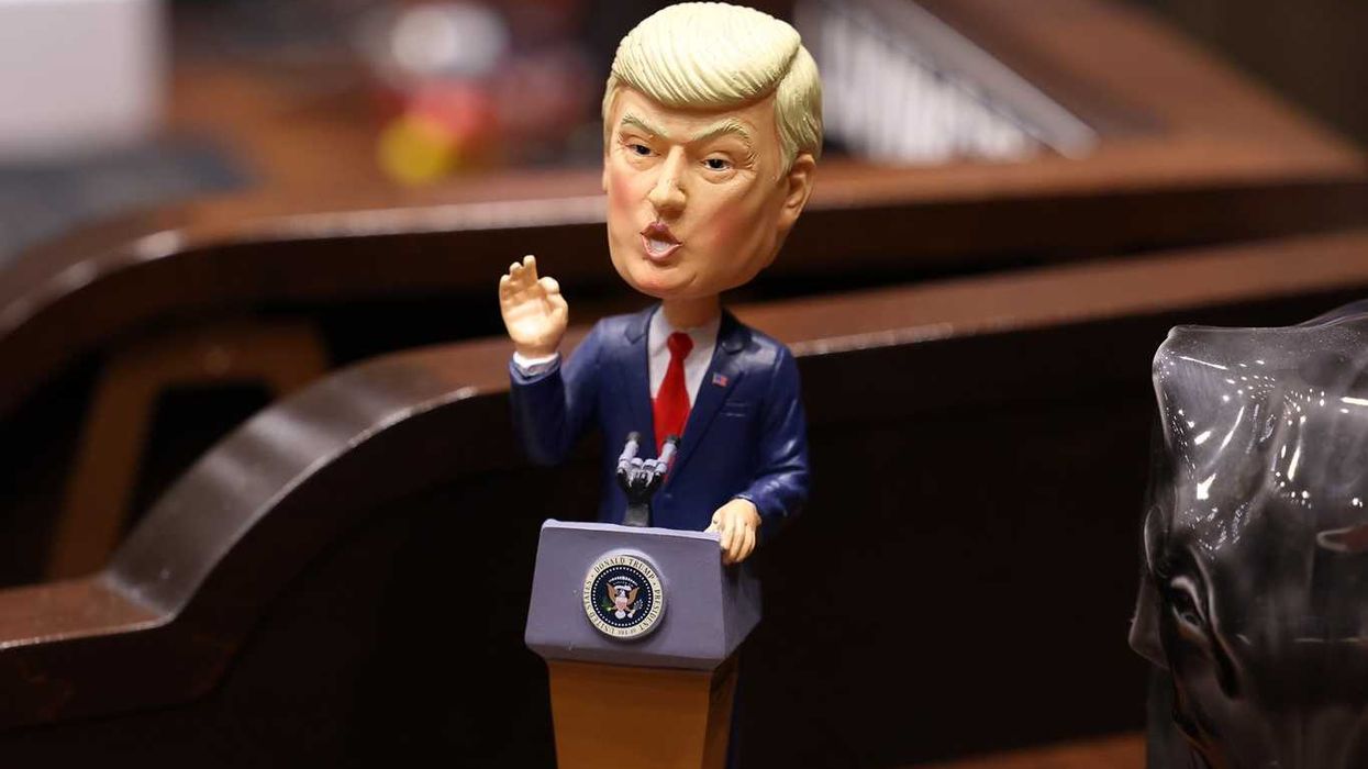 A bobblehead of President Donald Trump on the floor of the Arizona House of Representatives