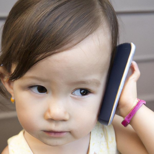 A child uses a cell phone