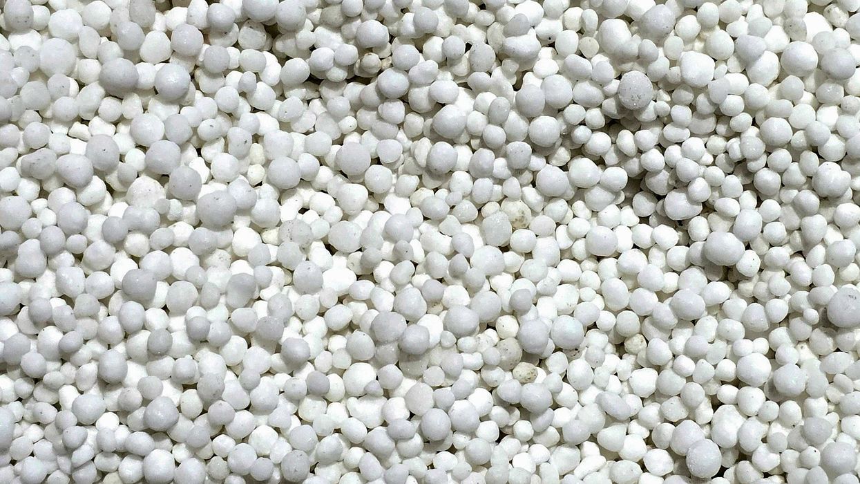 a close up of a bunch of white plastic pellets.