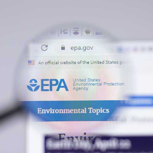 A closeup of the EPA website