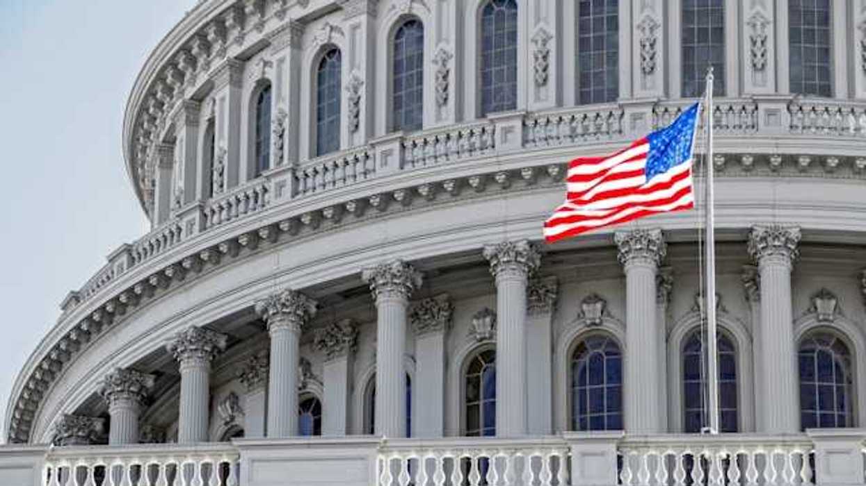 A closeup view of the dome of the U.S. congress building