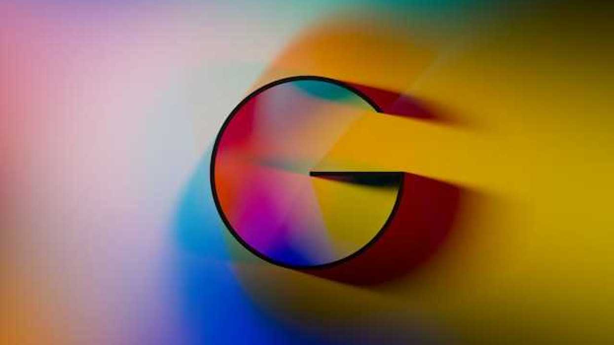 A colorful "G" logo