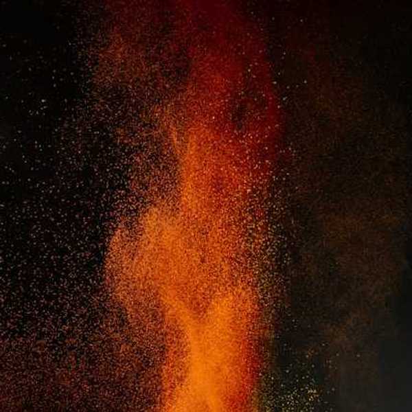 A column of fire on a black background