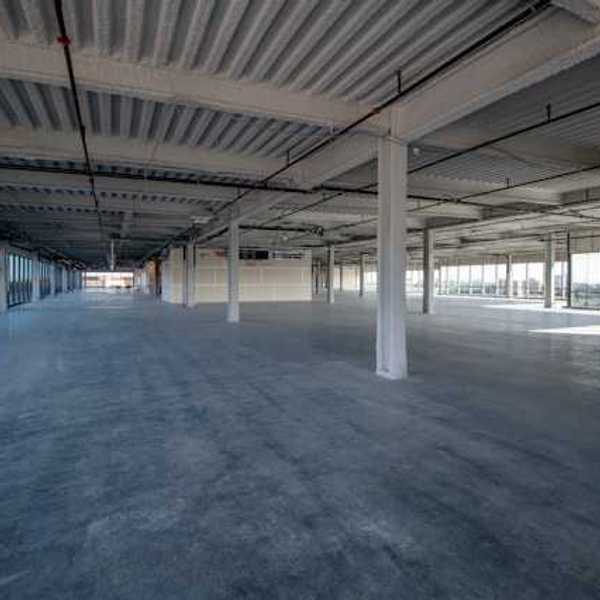 A concrete building interior