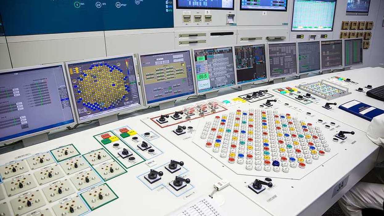 A control panel in a nuclear facility