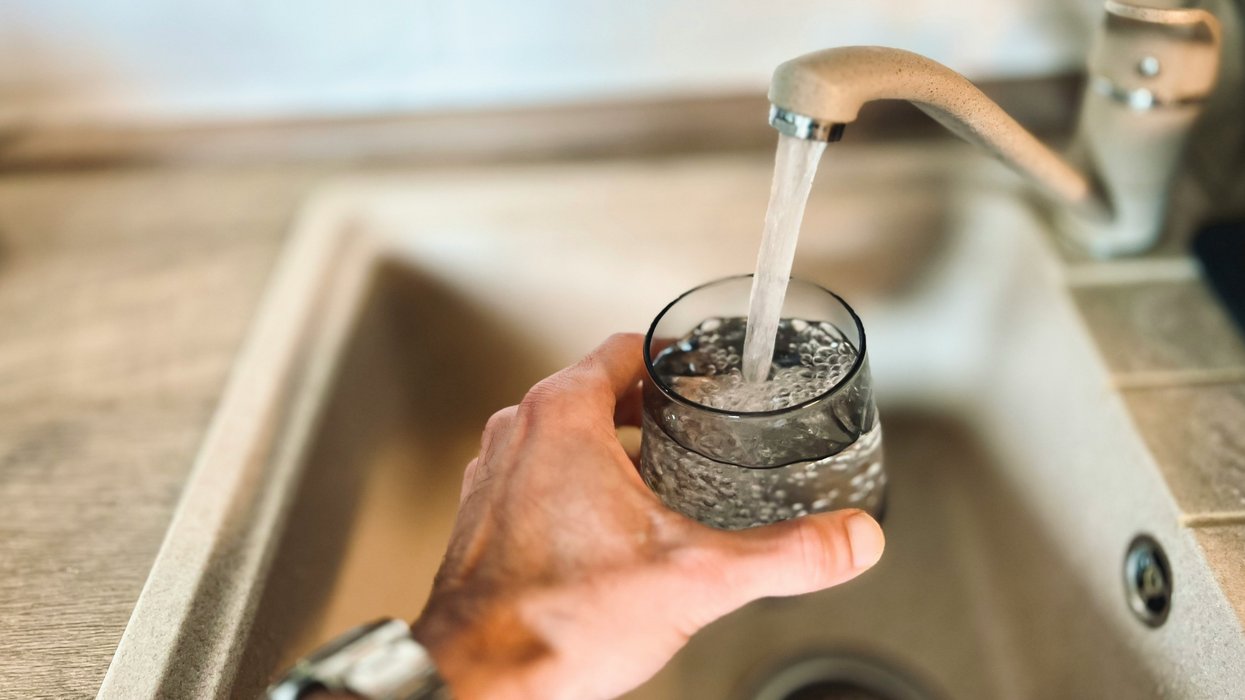 A cup of tap water from the sink