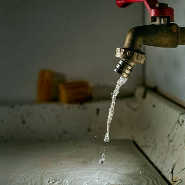 a faucet running water