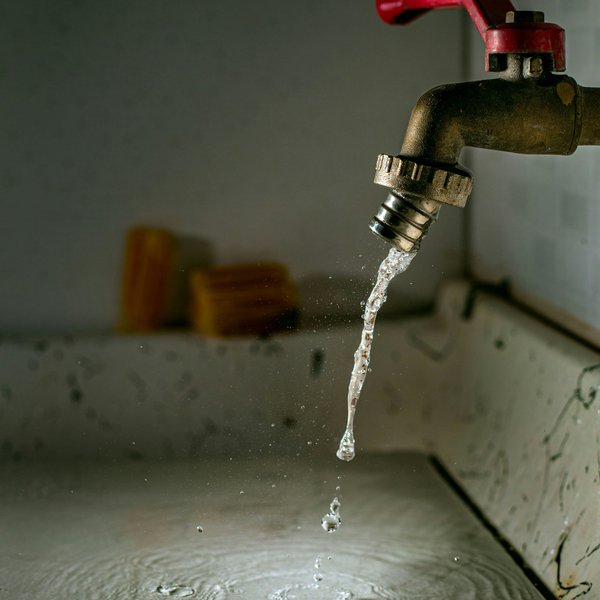 a faucet running water