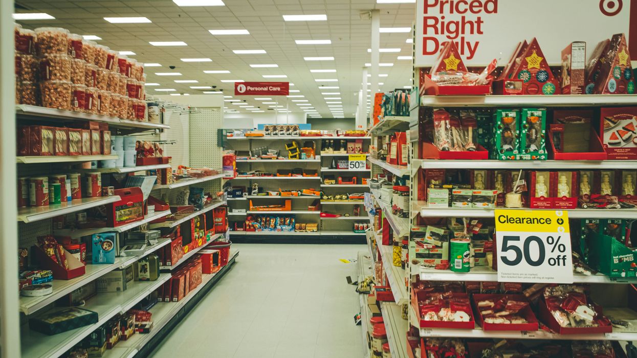 a grocery store aisle filled with various types of packaged foods.
