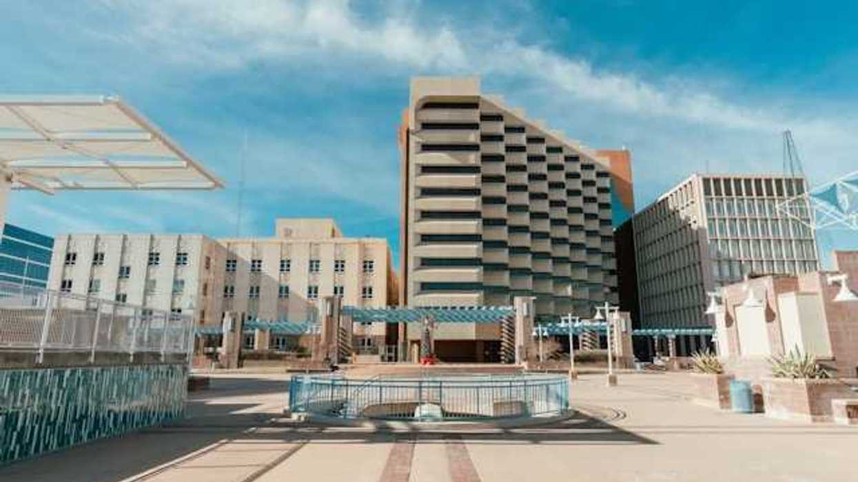 A hospital new hospital building on a sunny day