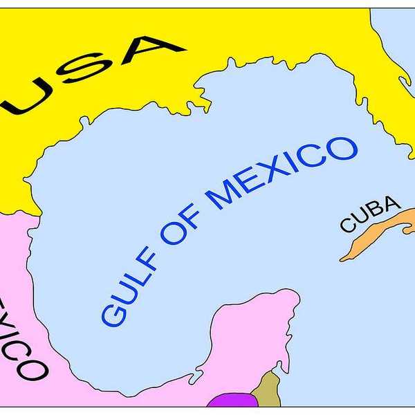 A map showing the Gulf of Mexico