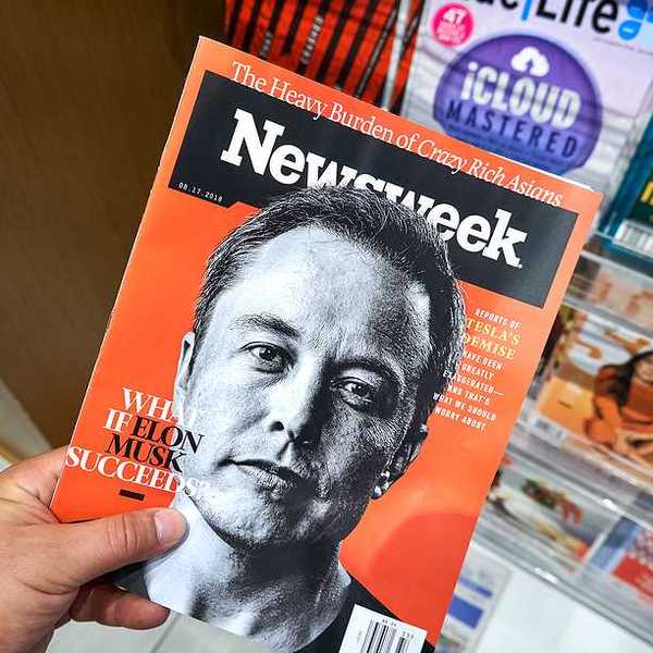 A Newsweek magazine with Elon Musk on the cover