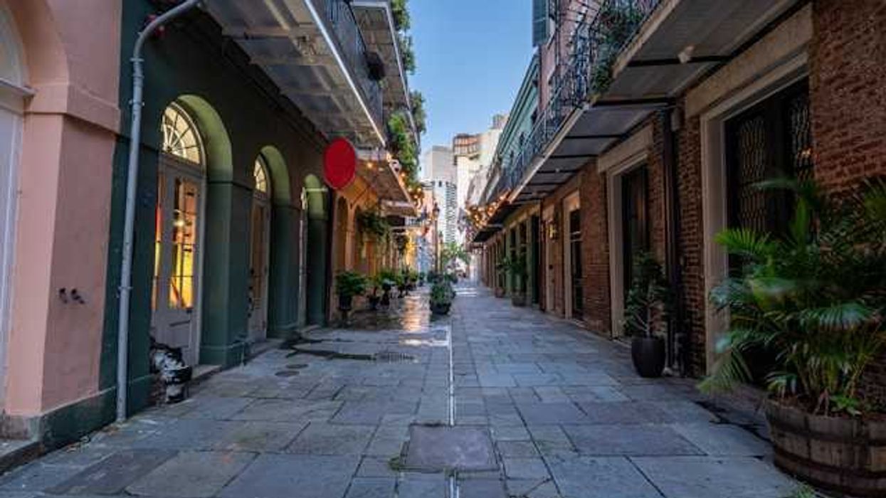 A pedestrian street in a European town