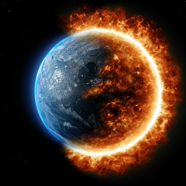 a picture of the earth in a ring of fire