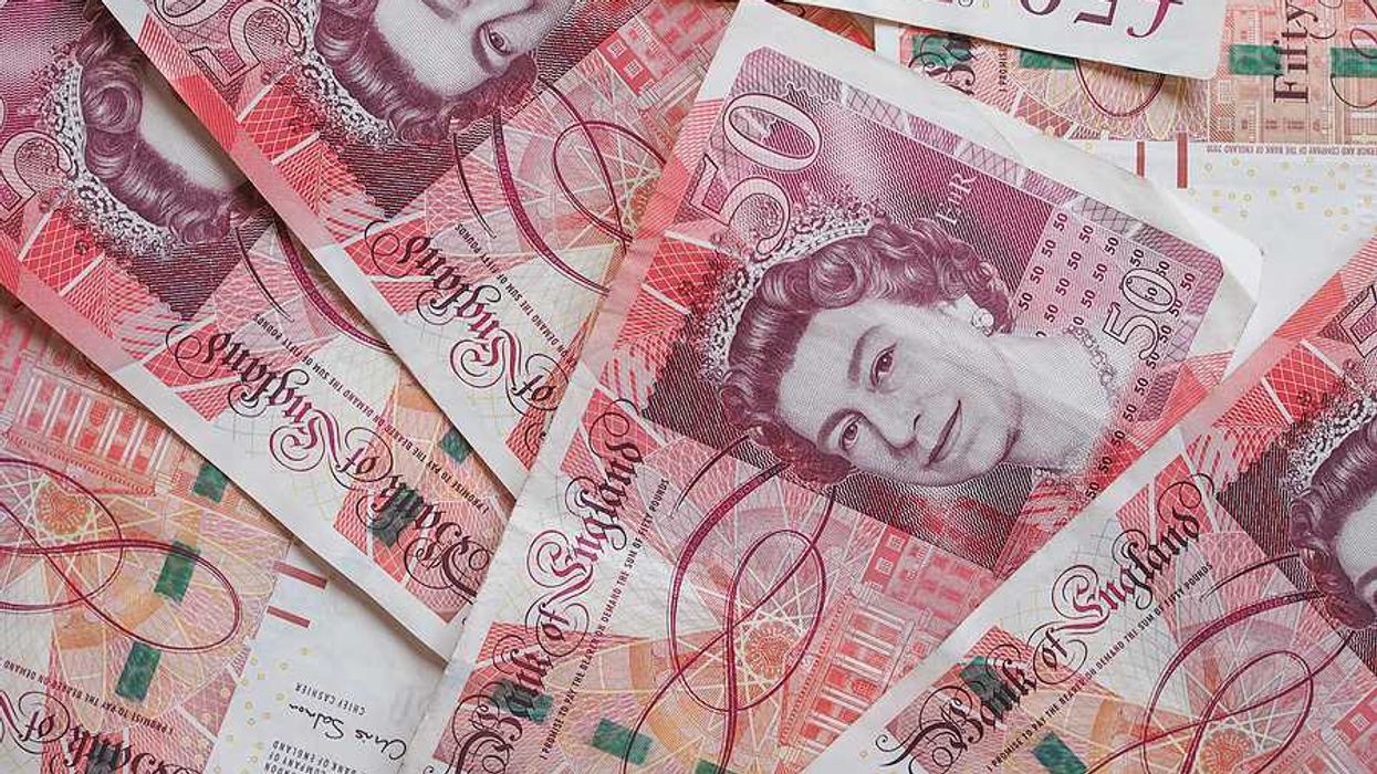 A pile of British pounds