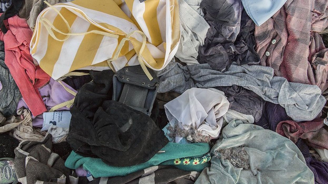 A pile of discarded clothing.