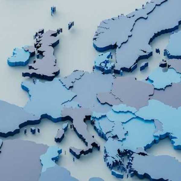 A raised model of the countries in Europe and North Africa