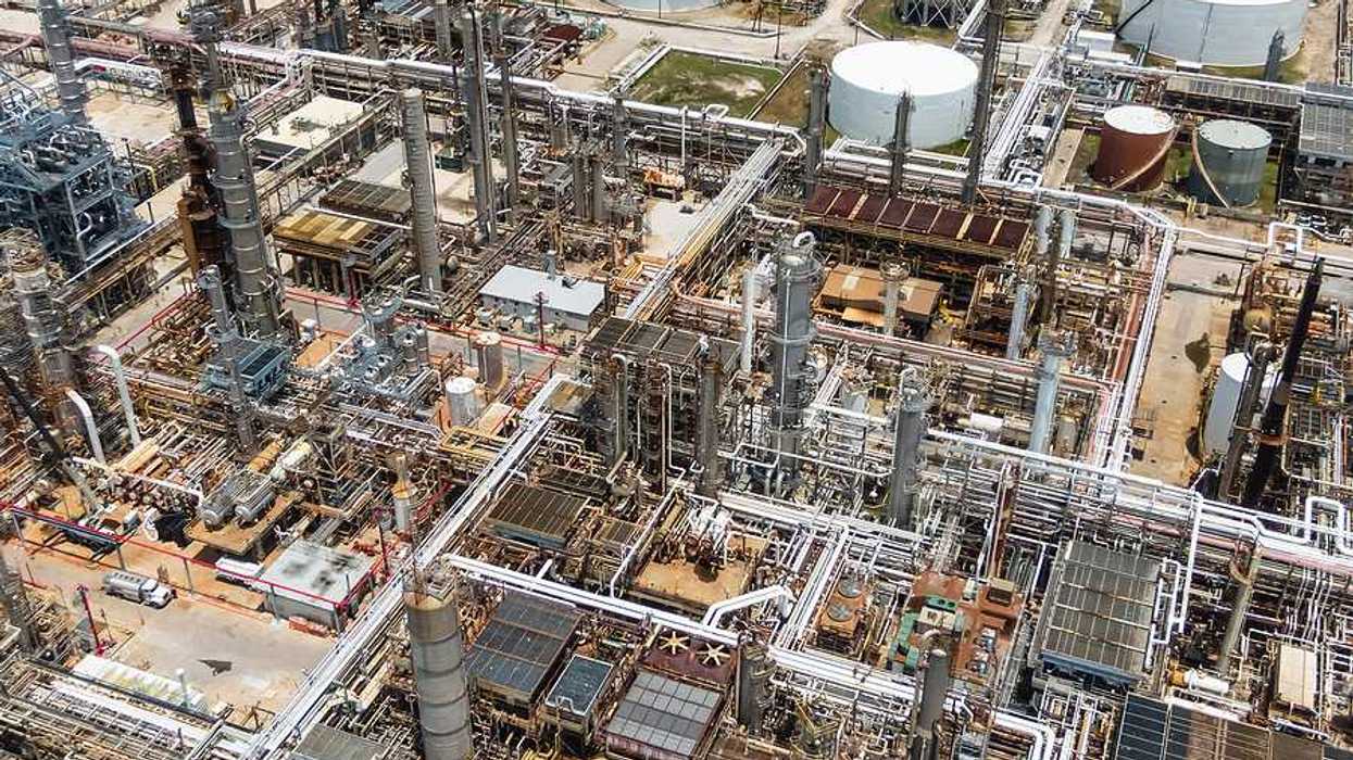 A refinery viewed from above