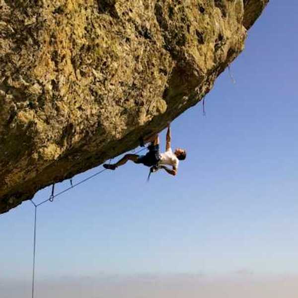 A rock climber on a rock face