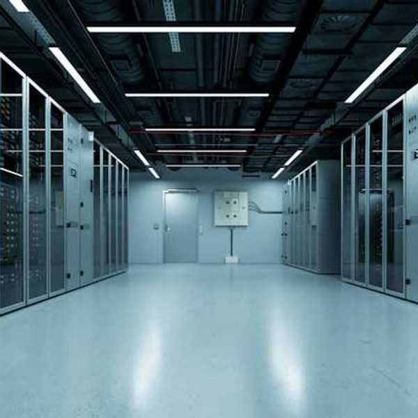 A row of cabinets with servers inside of them