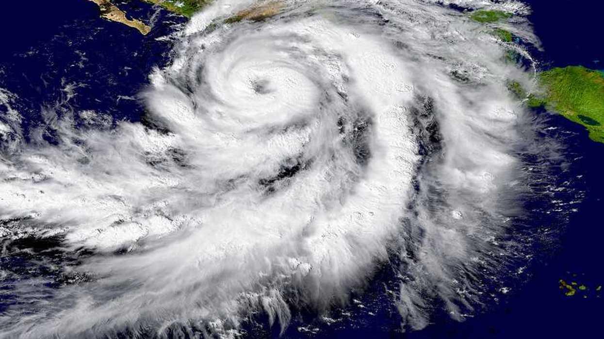 A satellite image of a hurricane heading for Central America