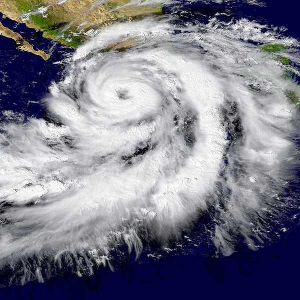 A satellite image of a hurricane heading for Central America