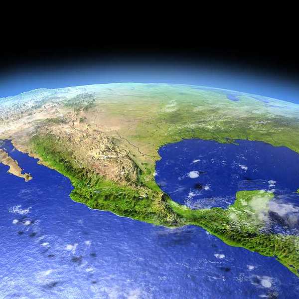 A satellite image of the Gulf of Mexico