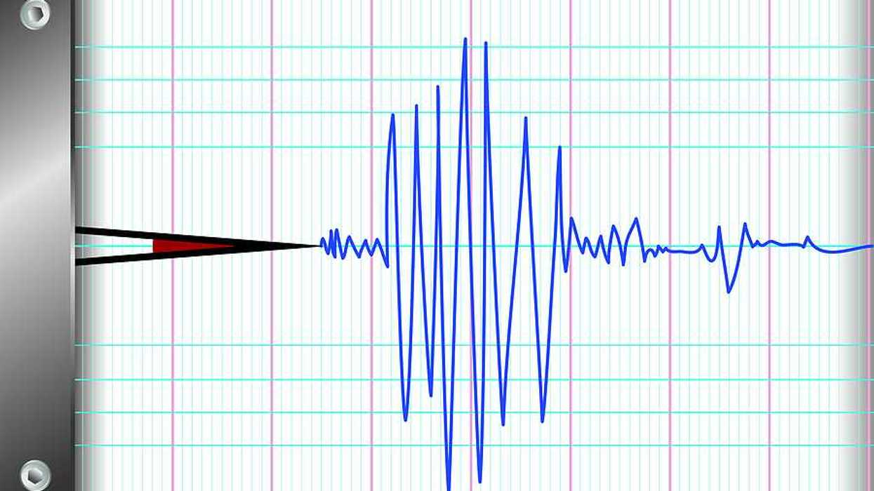 A seismograph showing earthquake activity