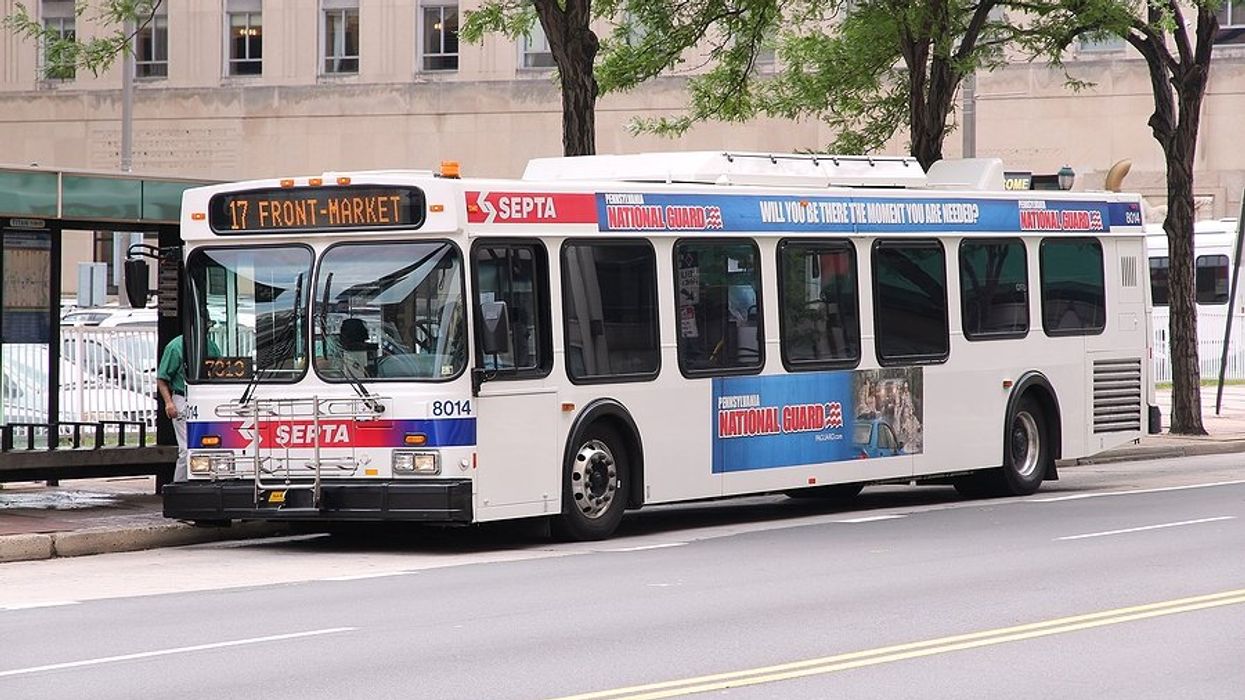 A SEPTA system transit bus in Philadelphia PA.