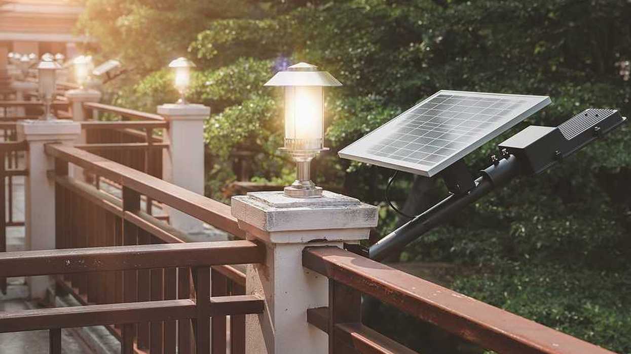 A small solar panel on the balcony of a hotel