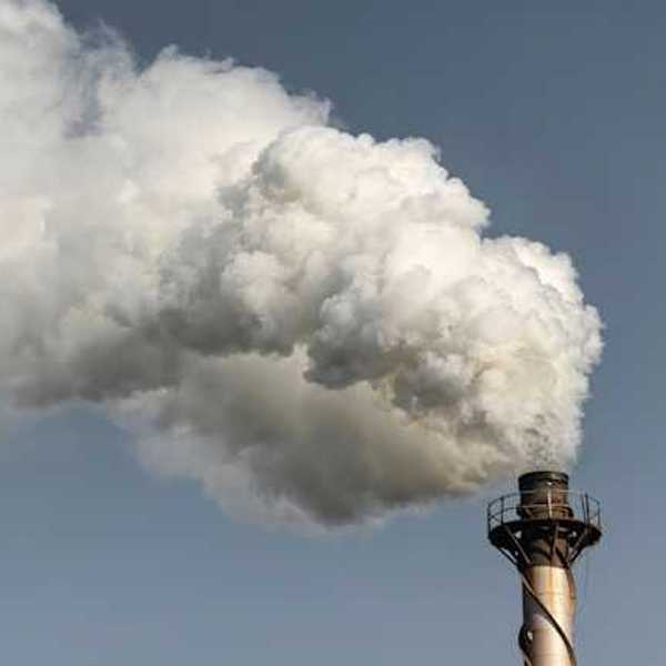A smokestack emitting pollution