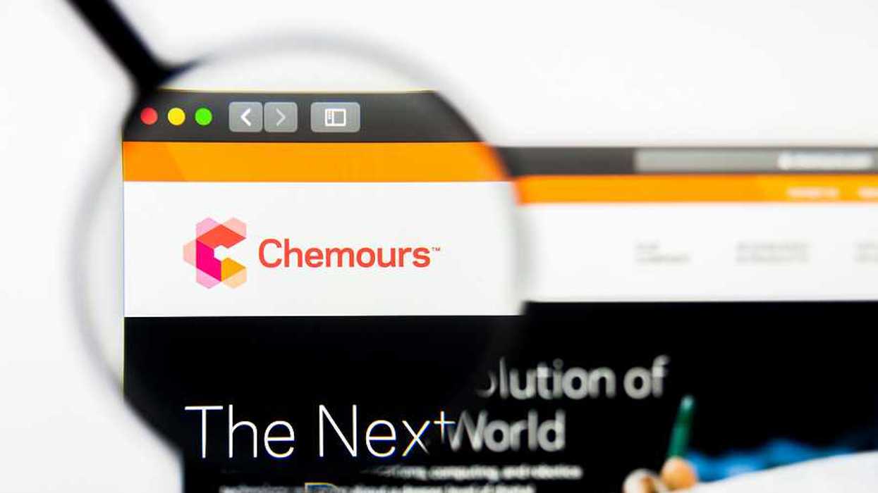 A snapshot of the Chemours logo on a website