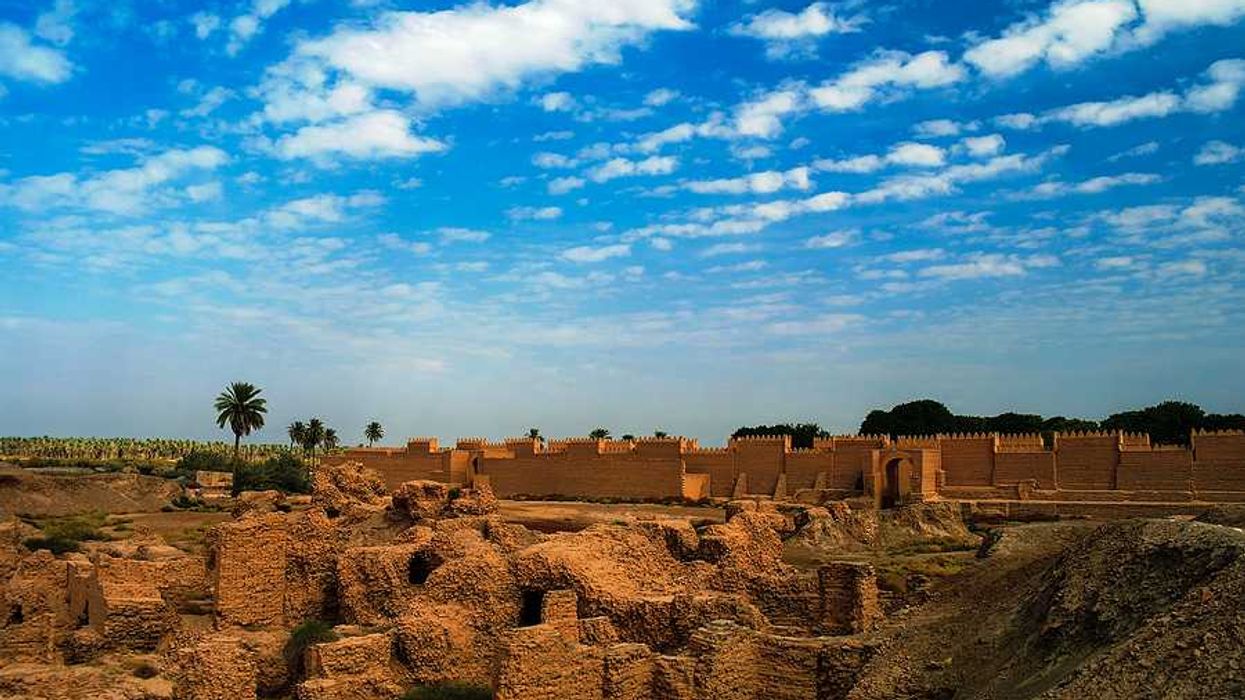 A view of a Babylonian fortress ruin in Iraq