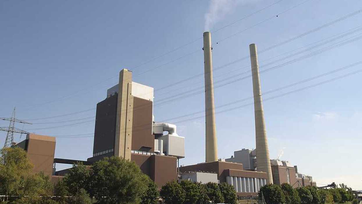 A view of a coal plant on a river