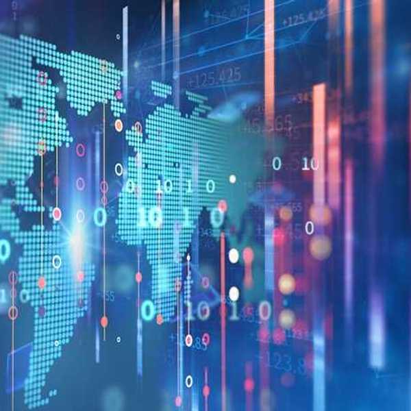 A view of a digital global map