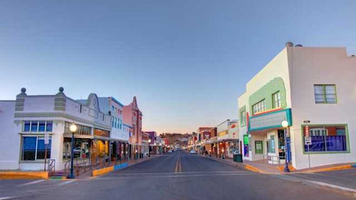 A view of a downtown in a small town