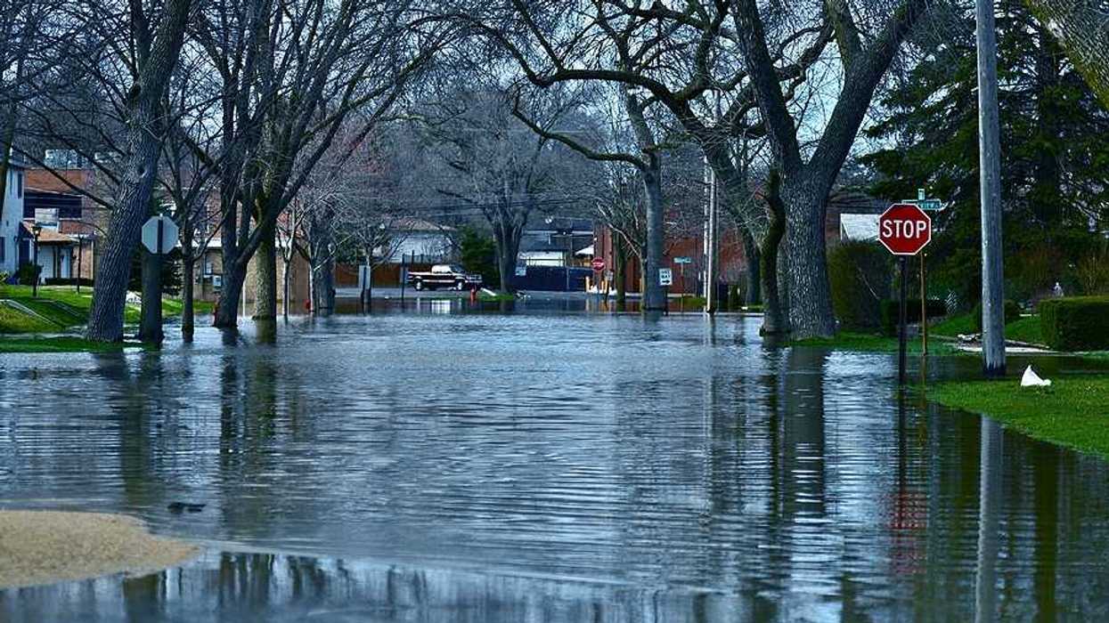 A view of a flooded street