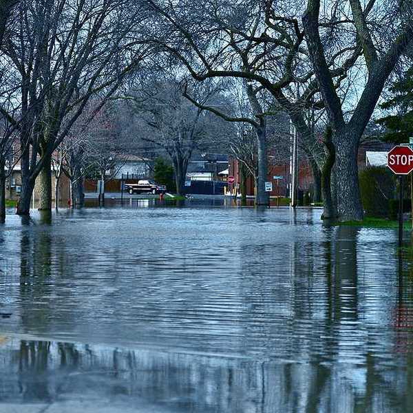 A view of a flooded street