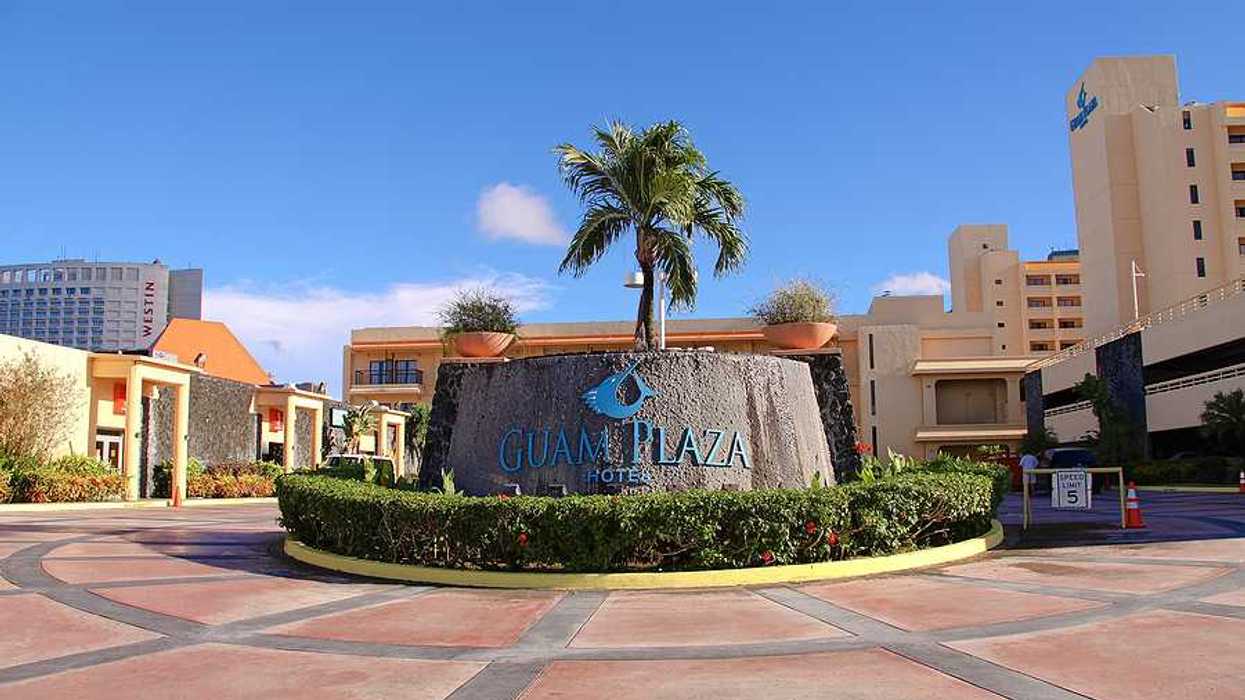 A view of a hotel plaza in Guam