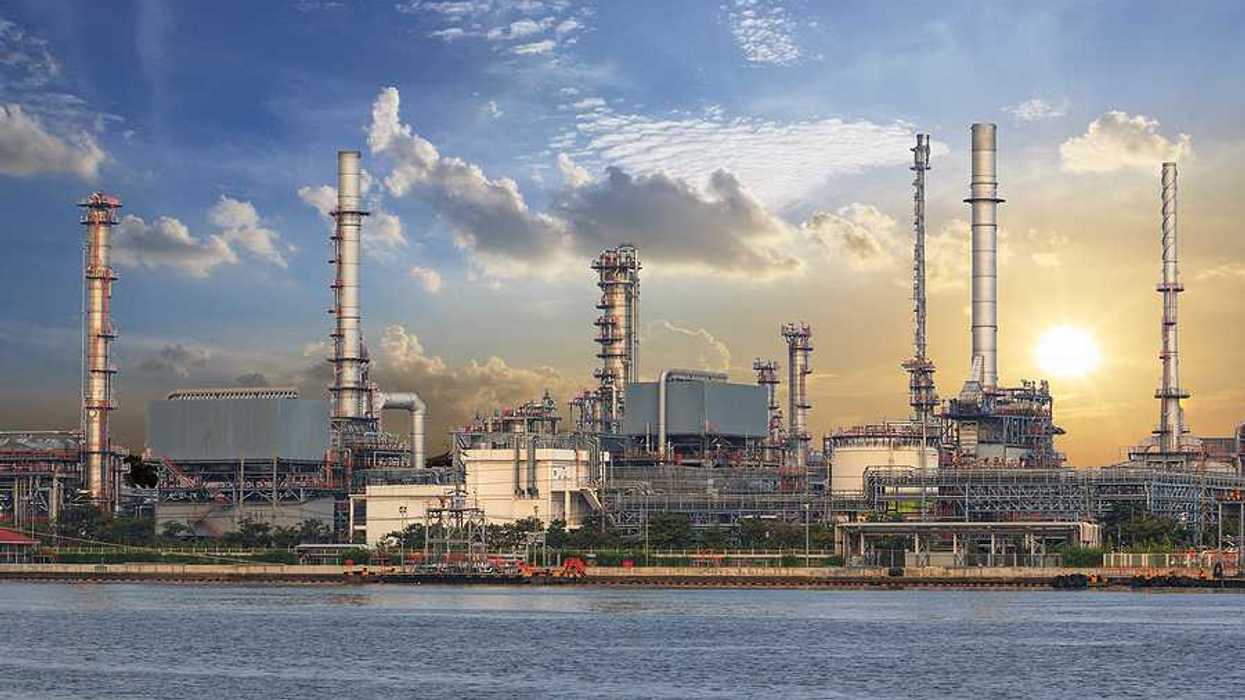 A view of a petrochemical plant from the water