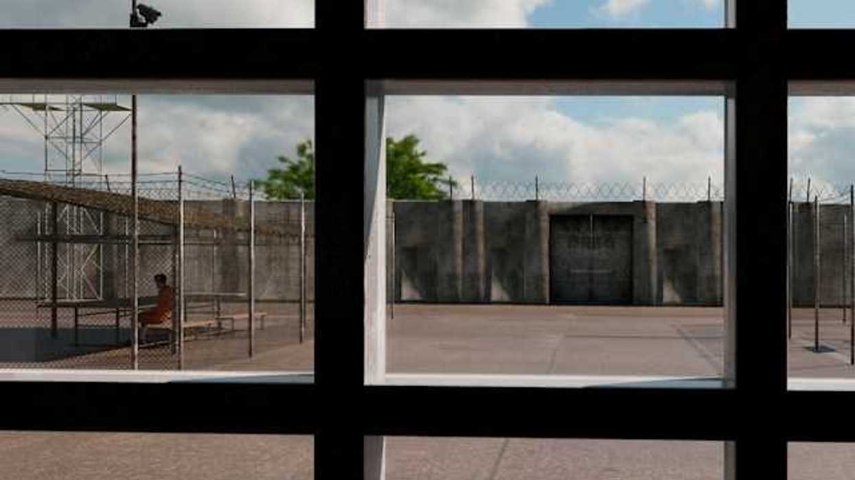 A view of a prison yard