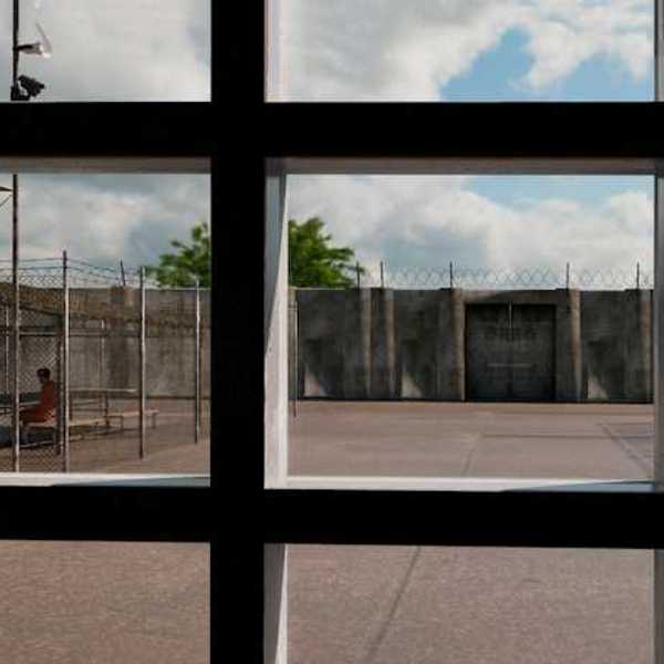 A view of a prison yard