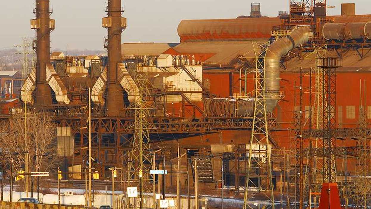 A view of a steel mill