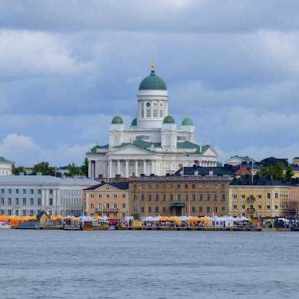 A view of downtown Helsinki, Finland, on the Baltic Sea