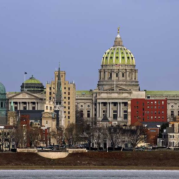 A view of Harrisburg PA from the water