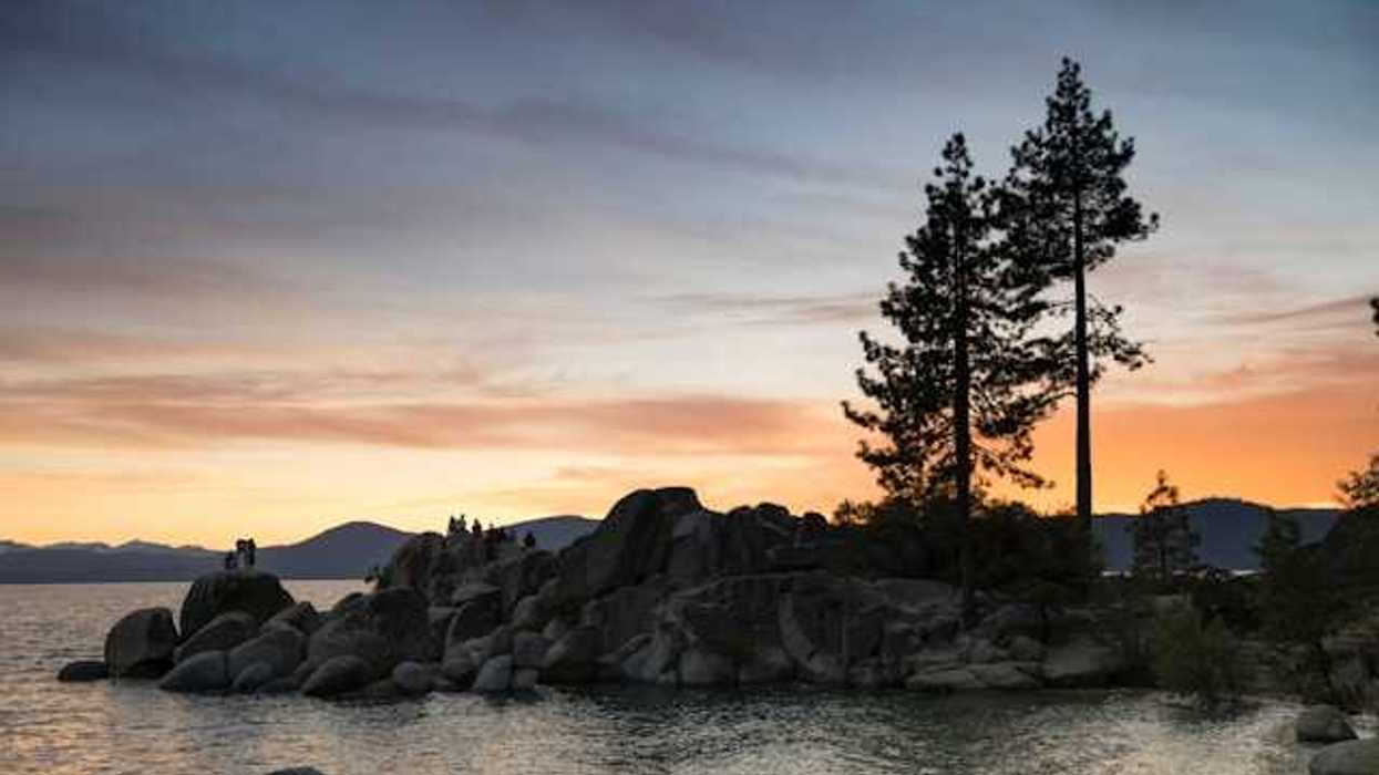 A view of Lake Tahoe at sunrise
