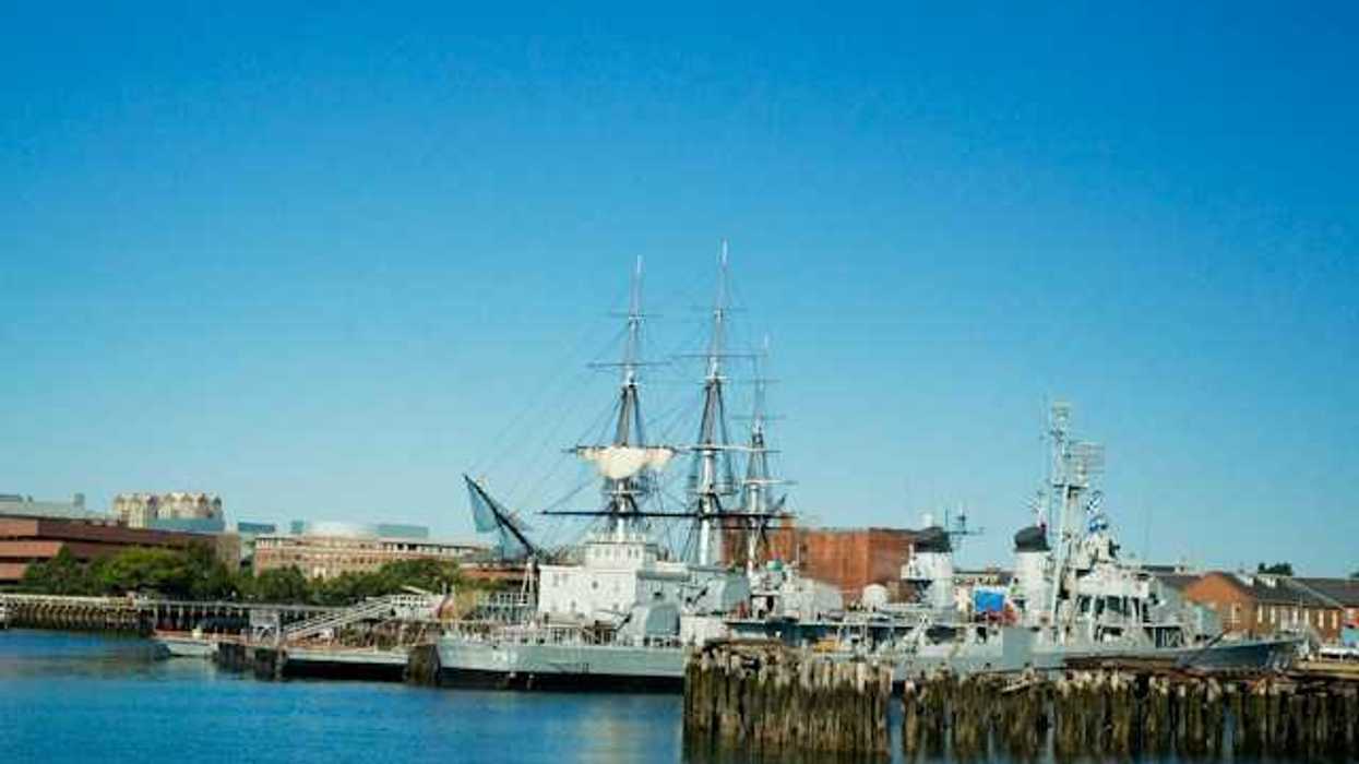 A view of Plymouth harbor in Massachusetts